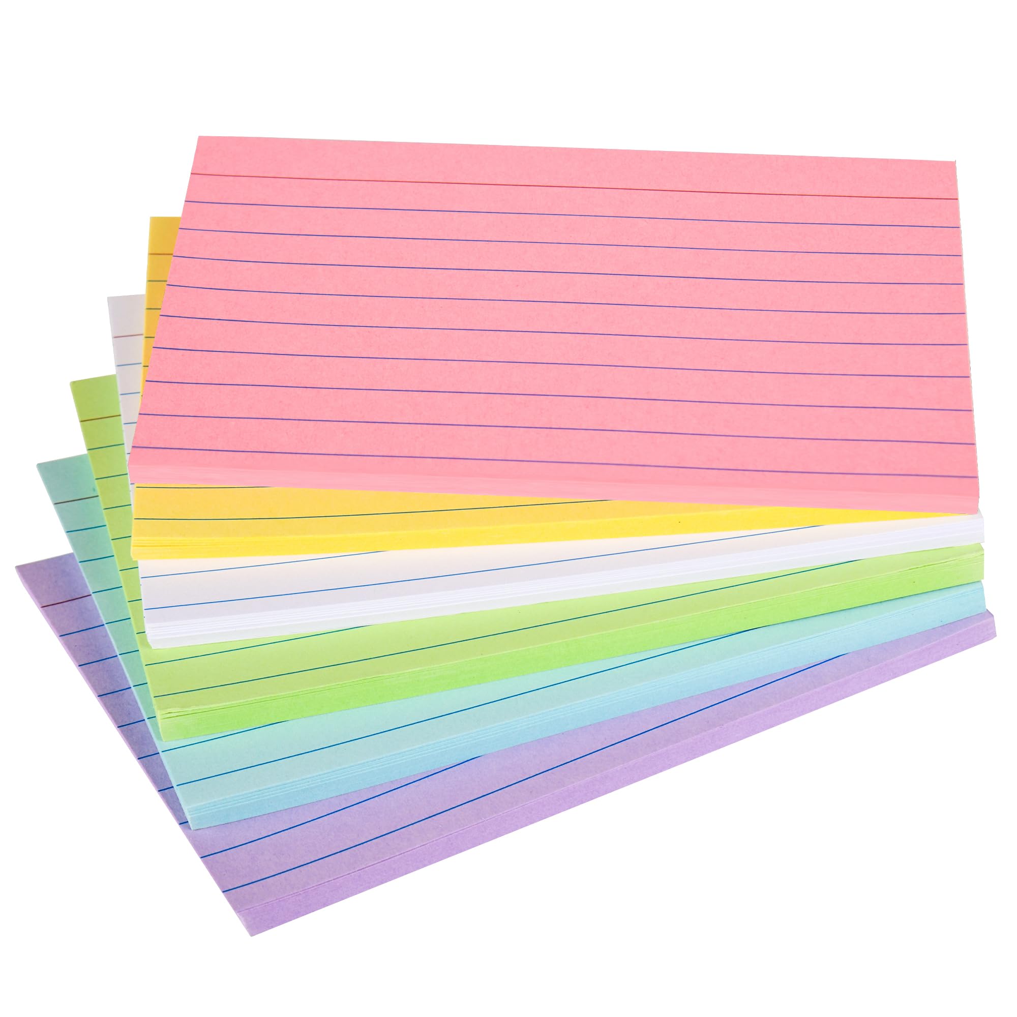 Index Cards 4' X 6' Colored, Ruled Index Cards, Ruled Lined Index Note Cards, Assorted Colors, 4X6 Flashcards For Studying, Bl