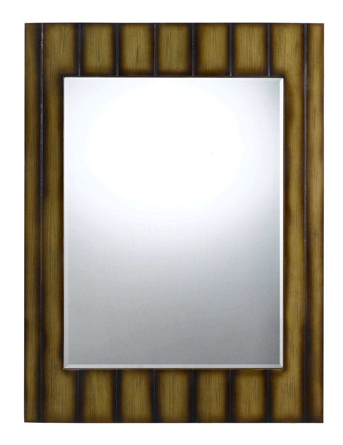 Cal Lighting Wa-2171Mir Clovis Rectangular Polyurethane Beveled Mirror, Teak Finish