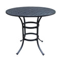 Stylish Manhattan Collection 42 Modern Cast Aluminum Round Bar Table - Weather Resistant Outdoor Patio Furniture, Bistro & Bar H