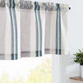 Jinchan Striped Linen Valance 16 Inch Long Window Treatment For Living Room Bedroom Pinstripe Small Window Valance Farmhouse Lig