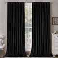 BGment Halloween Black Velvet Blackout Curtains for Living Room, 84 inches Long Thermal Insulated Curtains Noise Reduce Back Tab