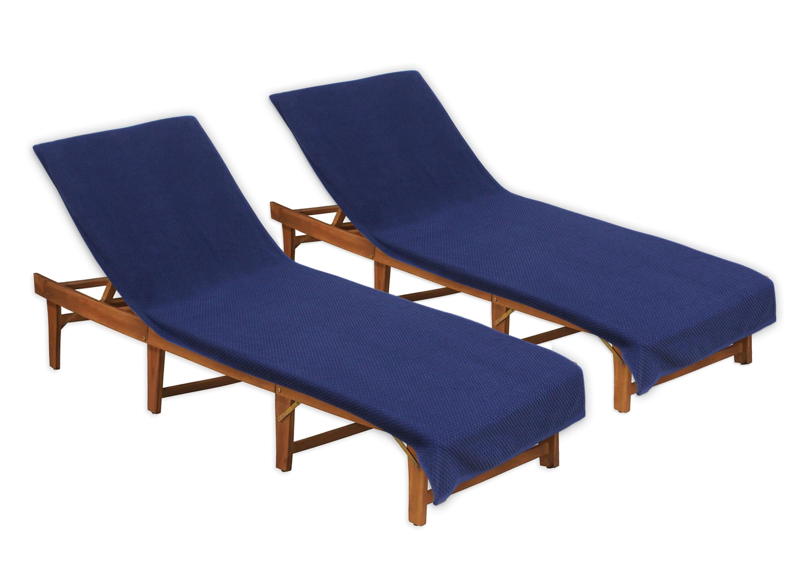 Cotton Craft Pool Lounge Chair Cover - 2 Pack Euro Spa Waffle Weave Chaise Lounge Cover - 100% Cotton Terry Towel Beach Chair Co