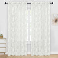 Dwcn Floral Lace Sheer Curtains - Extra Wide 84 Inch Long Floral Lace Design Rod Pocket Window Voile Sheer Drapes For Bedroom Li