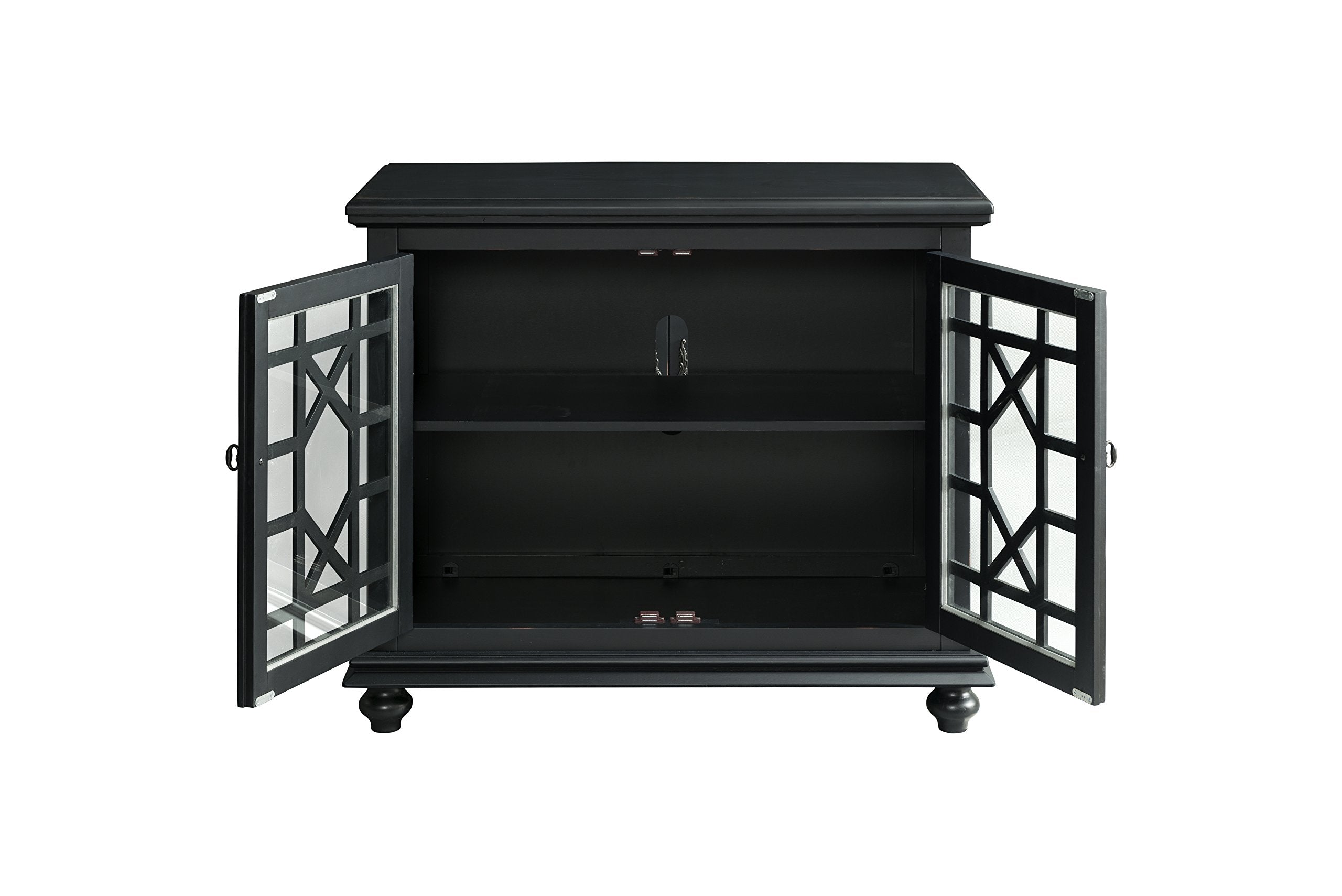 Martin Svensson Home Small Spaces Tv Stand 2-Door Accent Cabinet, 38&quot; W X 32&quot; H, Antique Black
