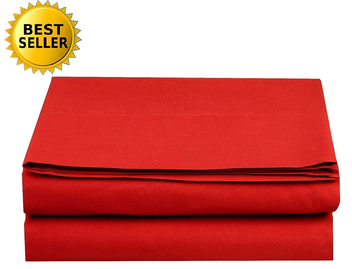 Luxury Fitted Sheet on Amazon Elegant Comfort Wrinkle-Free 1500 Premier Hotel Quality 1-Piece Fitted Sheet, King Size, Red