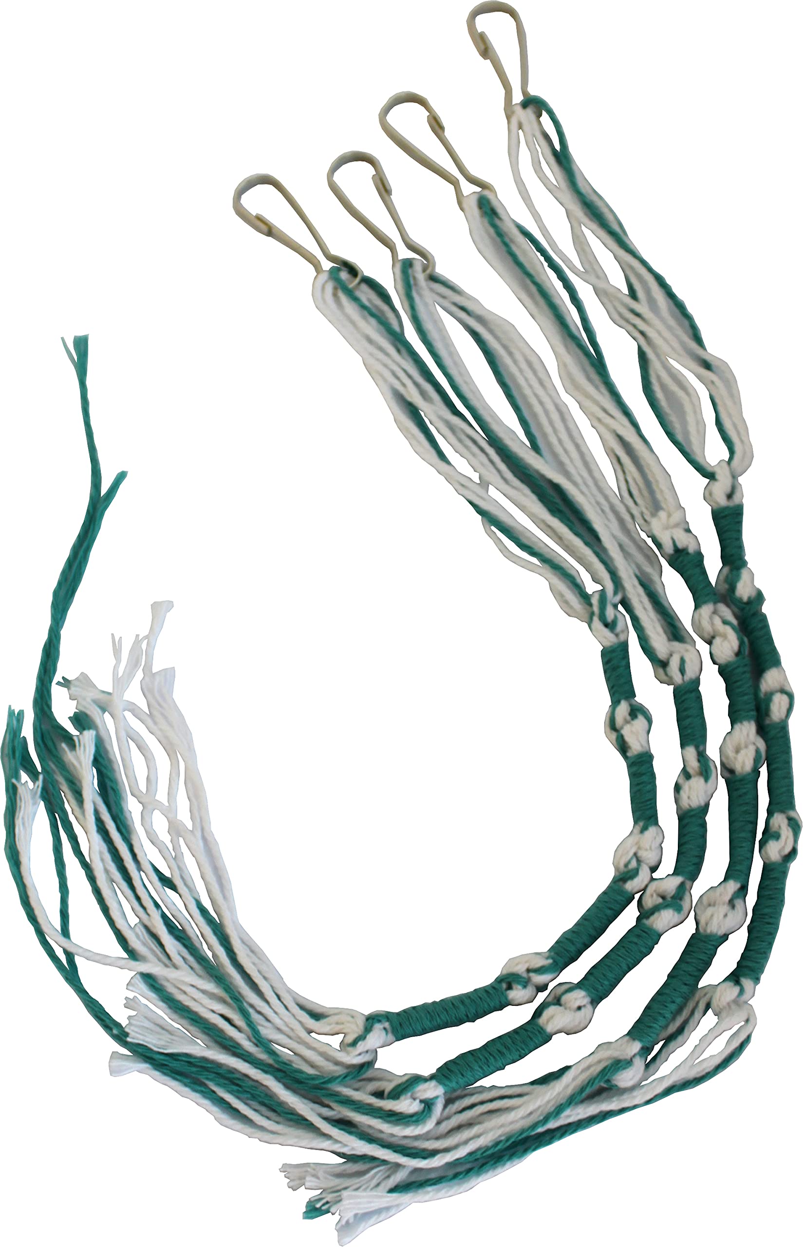 Holy Land Market Pants/Jeans Tzitzits (Set Of Four) White With Blue Thread - Tassels With Hanging Hooks (With Longer Blue Messia