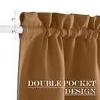Nicetown Blackout Door Curtains, Thermal Insulated Elegance French Door Curtains For Privacy, Door Panels, Room Darkening Door Window Covering For Doorway, Gold Brown, 25' W X 80' L, 1 Panel