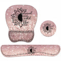 Mouse Pad Wrist Support And Keyboard Wrist Rest Set With Coasters, She Believed She Could So She Did Inspirational Quote With No