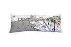 HomeRoots Cream 35' White Ocean City Maryland Daylight Skyline Lumbar Decorative Pillow
