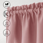 Hiasan Valance Curtains For Kitchen Blackout Thermal Insulated Solid Window Curtain Valance, Dusty Rose, 42 X 18 Inches, 1 Panel