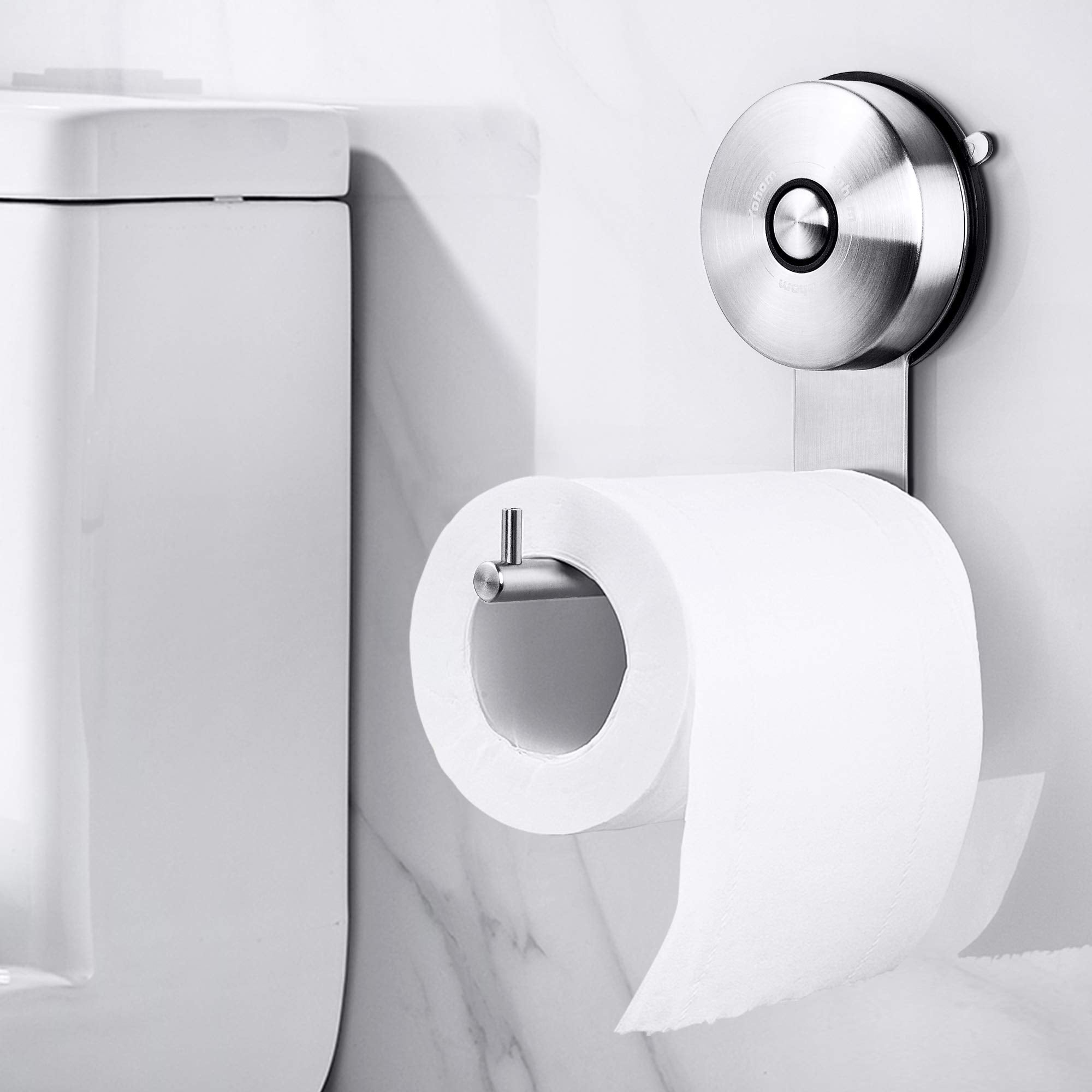 YOHOM Suction Cup Toilet Paper Holder Bathroom Hooks for Towel Wall Mounted Toilet Roll Holder Tissue Paper Towel Dispenser Hat 