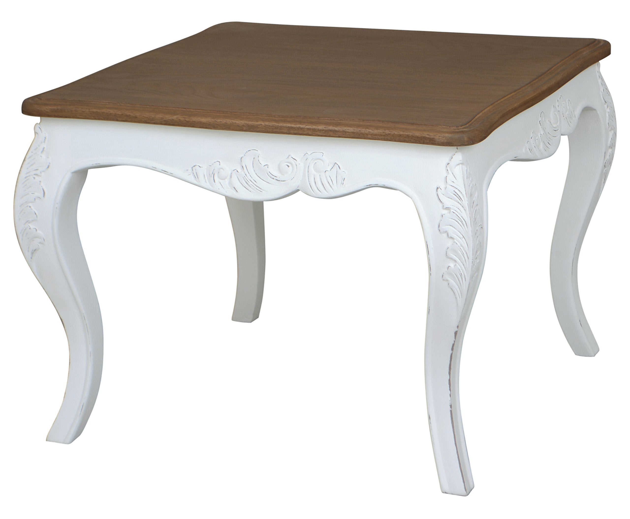 International Caravan End Table In Antique White Finish