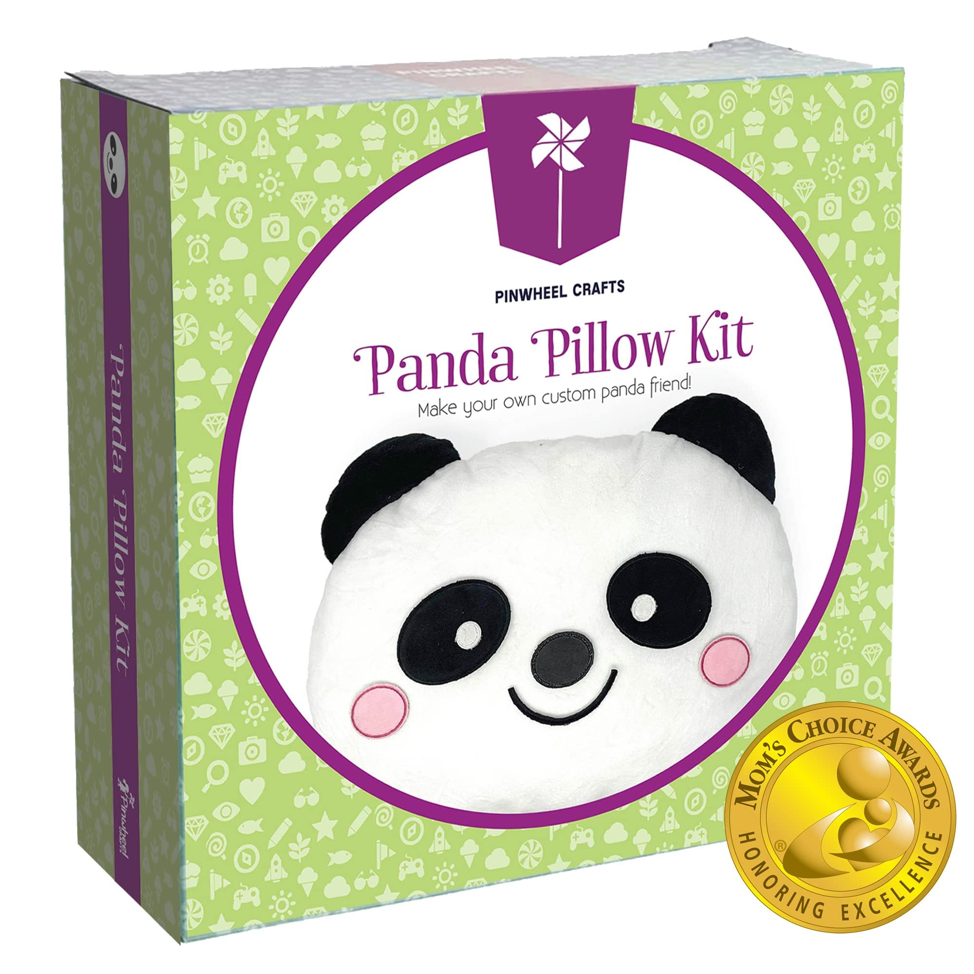 Easy Sew Panda Pillow Kit - Children's Sewing Kit, Learn to Sew, Beginner Art & Craft, Panda Gifts for Kids Girls Boys 8-12, Plu