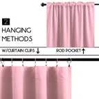 Koufall Pink Short Curtains For Bedroom 2 Panels Set Blackout Curtains For Small Windows Boys Room Width 24X24 Inch Length