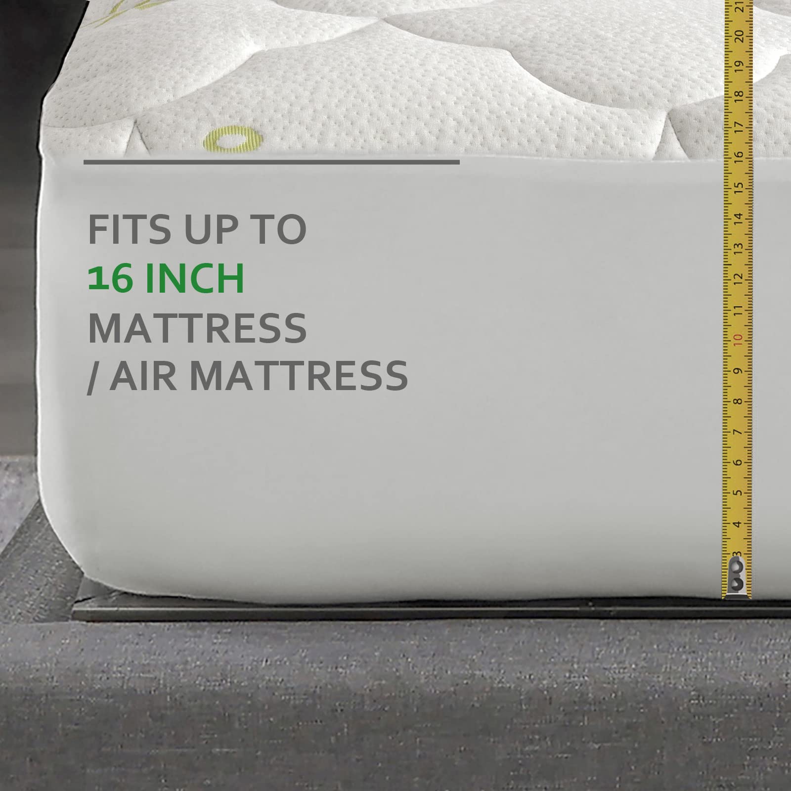 Bamboo Mattress Pad Twin Air Mattress Topper Cover, Twin Size Quilted Fitted Mattress Pad, Super Soft Breathable And Noiseless Bamboo Pillow Top Mattress Topper Fits Up To 16 Inch Air Mattress