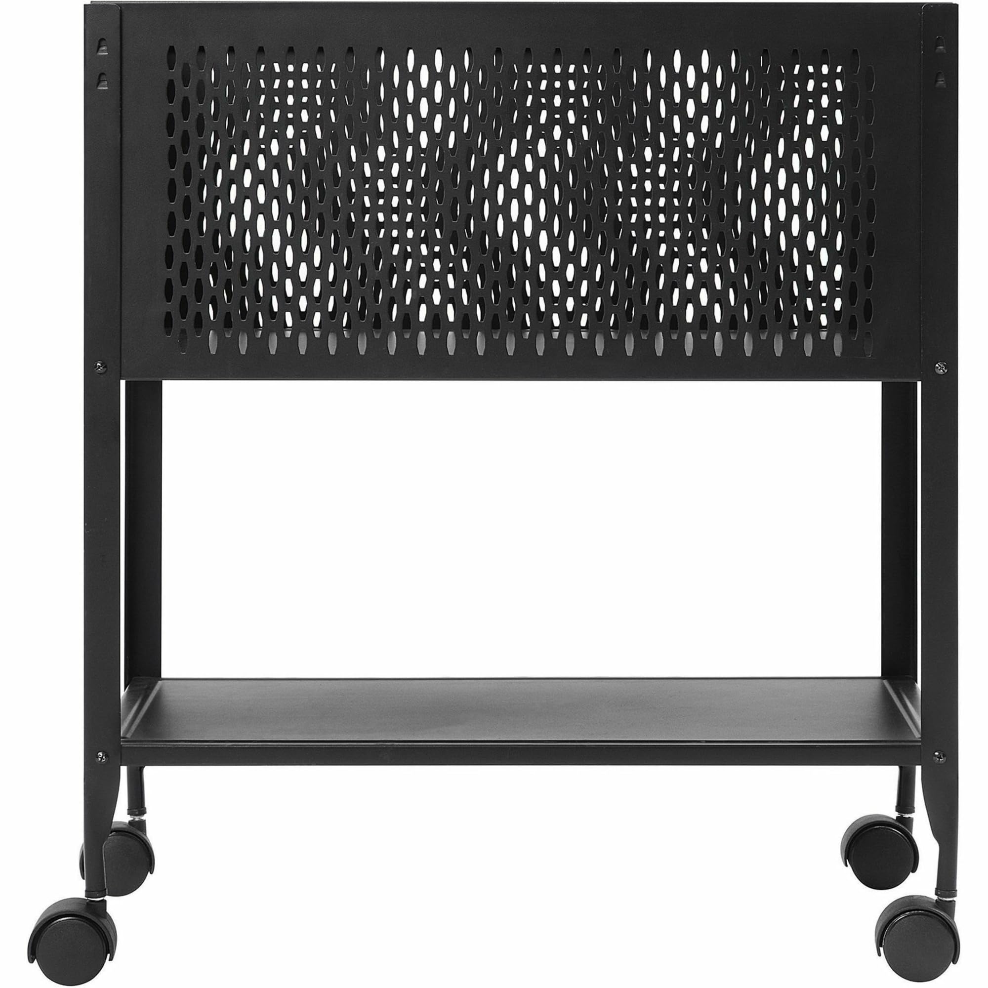 Lorell Mesh Rolling File, 12-1/2 by 25 by 28-1/4-Inch, Black