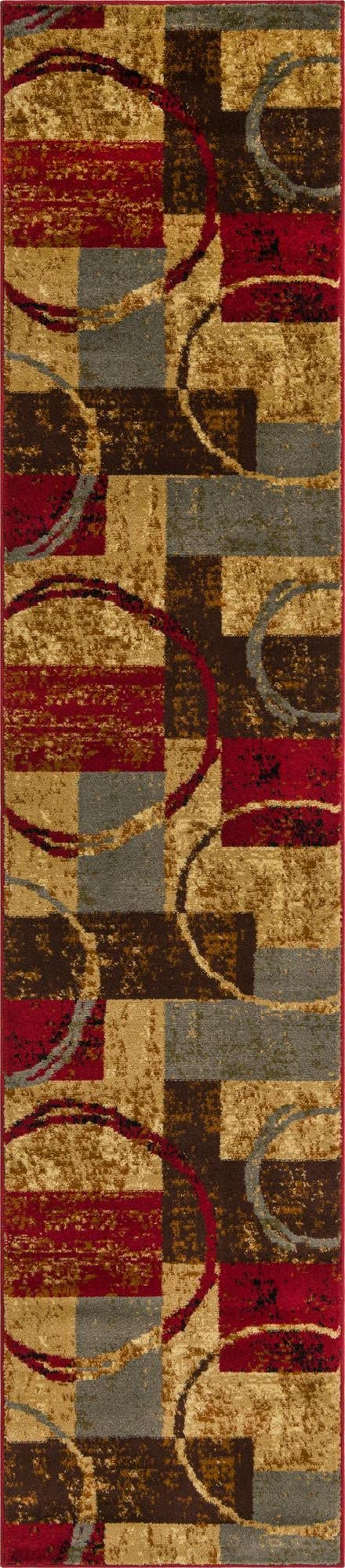 Unique Loom Barista Collection Area Rug - Kouillou (2' 2'' X 10' Runner, Multi/Brown)