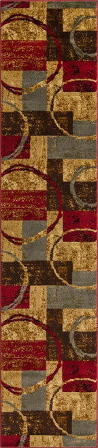 Unique Loom Barista Collection Area Rug - Kouillou (2' 2'' X 10' Runner, Multi/Brown)