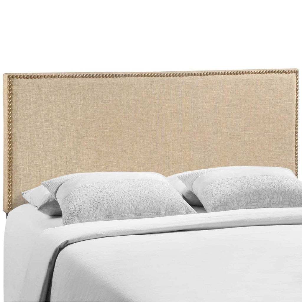 CasaFoyer  Region Linen Fabric Upholstered Queen Headboard | Serene & Elegant Design | Nailhead Trim | Contemporary Style | Upgrade Your Bed