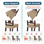 Genina Waterproof Seat Covers For Dining Room Chair Covers Waterproof Dining Chair Covers (6 Pcs-Rear-Gapped, Khaki)