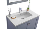 Laviva Wilson 36 - Grey Cabinet Matte White Viva Stone Solid Surface Countertop