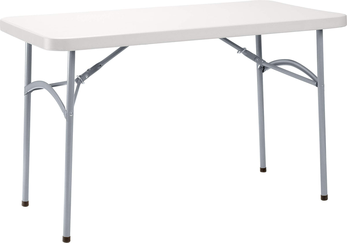 National Public Seating 24&quot; X 48&quot; Plastic Folding Table - Adjustable, Heavy-Duty, Portable, Indoor/Outdoor Table For Office, Camping, Events & Parties – Scratch & Heat Resistant, Speckled Gray