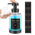 Luxspire Foaming Soap Dispenser, Glass Foam Pump Soap Dispenser, Non-Slip Hand Soap Dispenser with 5 Waterproof Labels, 15 Oz Re