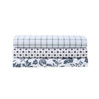 Eddie Bauer - King Sheet Set, Premium Cotton Percale Bedding Set, Floral Home Decor, Oeko-Tex Certified (Woodblock Floral Blue, King)