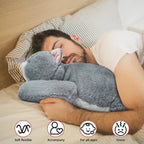 Niuniu Daddy Weighted Stuffed Animals For Anxiety, 3.3Lbs Weighted Cat Plushies Toy For Adults Kids, 20 Large Grey Stuffed Cat P