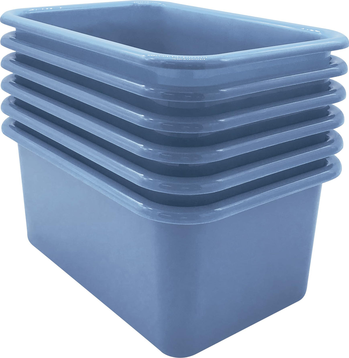 Teacher Created Resources Slate Blue Small Plastic Storage Bin 6Pack (TCR2088583)