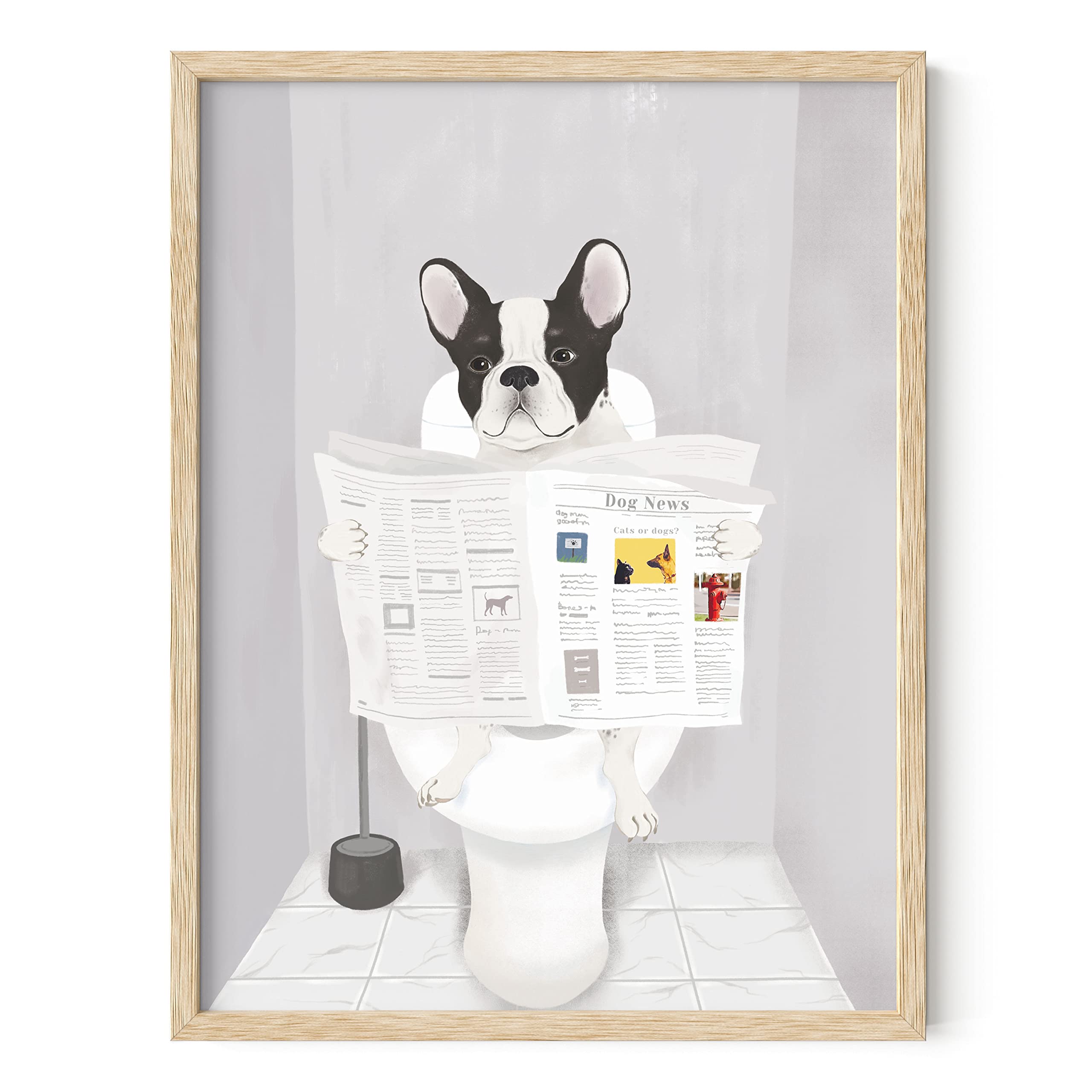 HAUS AND HUES Bathroom Wall Art Framed, Framed Bathroom Wall Art, Framed Wall Art for Bathroom, Funny Bathroom Wall Art, Bathroo