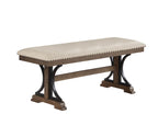 Best Quality Furniture D178-B Bench, Brown Oak/Beige