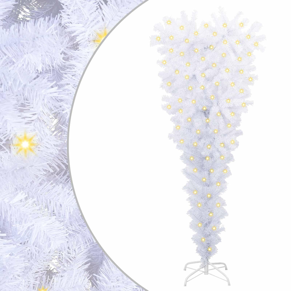 vidaXL Artificial Christmas Tree White 47.24 in PVC and Steel