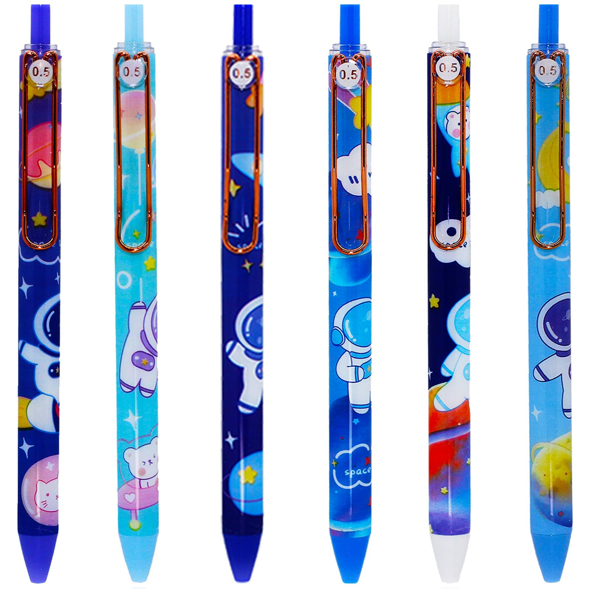 Cute Cartoon Bear Gel Pens 0.5 Mm, Black Ink Retractable Printing Pens For Office Back To School Supplies Kids Students Children
