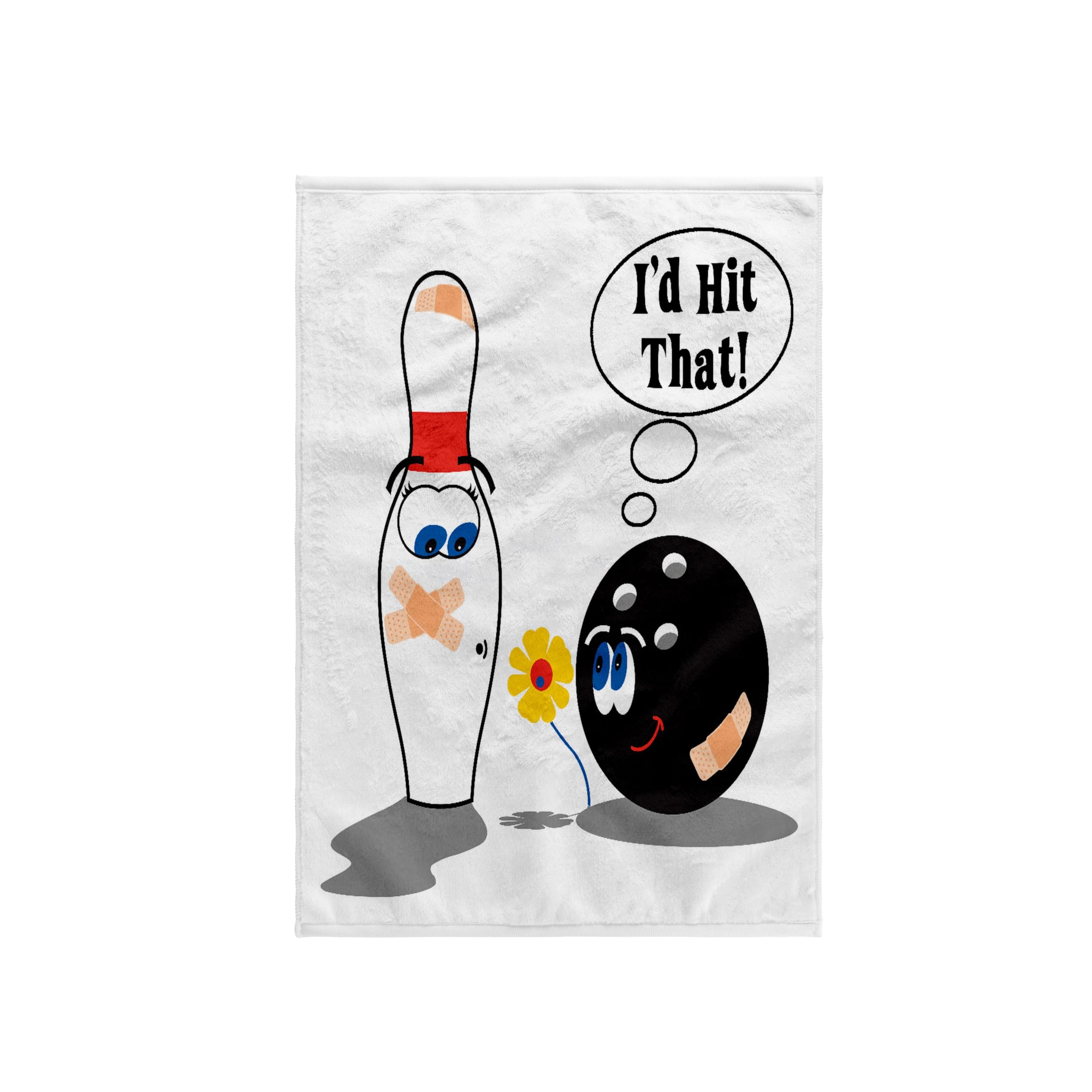 3D Rose Id Hit Ball Thinks to Pin Bowling Humor Design Hand/Sports Towel, 15 x 22