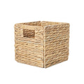 YAHUAN Foldable Water Hyacinth Storage Cubes 9X9 Hand Woven Wicker Storage Bins Square Basket Storage Basket for Shelves (Water 
