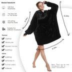 Aemilas Wearable Blanket Hoodie,Oversized Sherpa Sweatshirt Blanket With Hood Pocket,Cozy Warm Plush Hooded Blanket Gifts For Wo