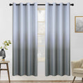 COSVIYA Grommet Ombre Room Darkening Curtains 72 inch Length 2 Panels, Gradient Drapes Grey and Grayish White Light Blocking Ins