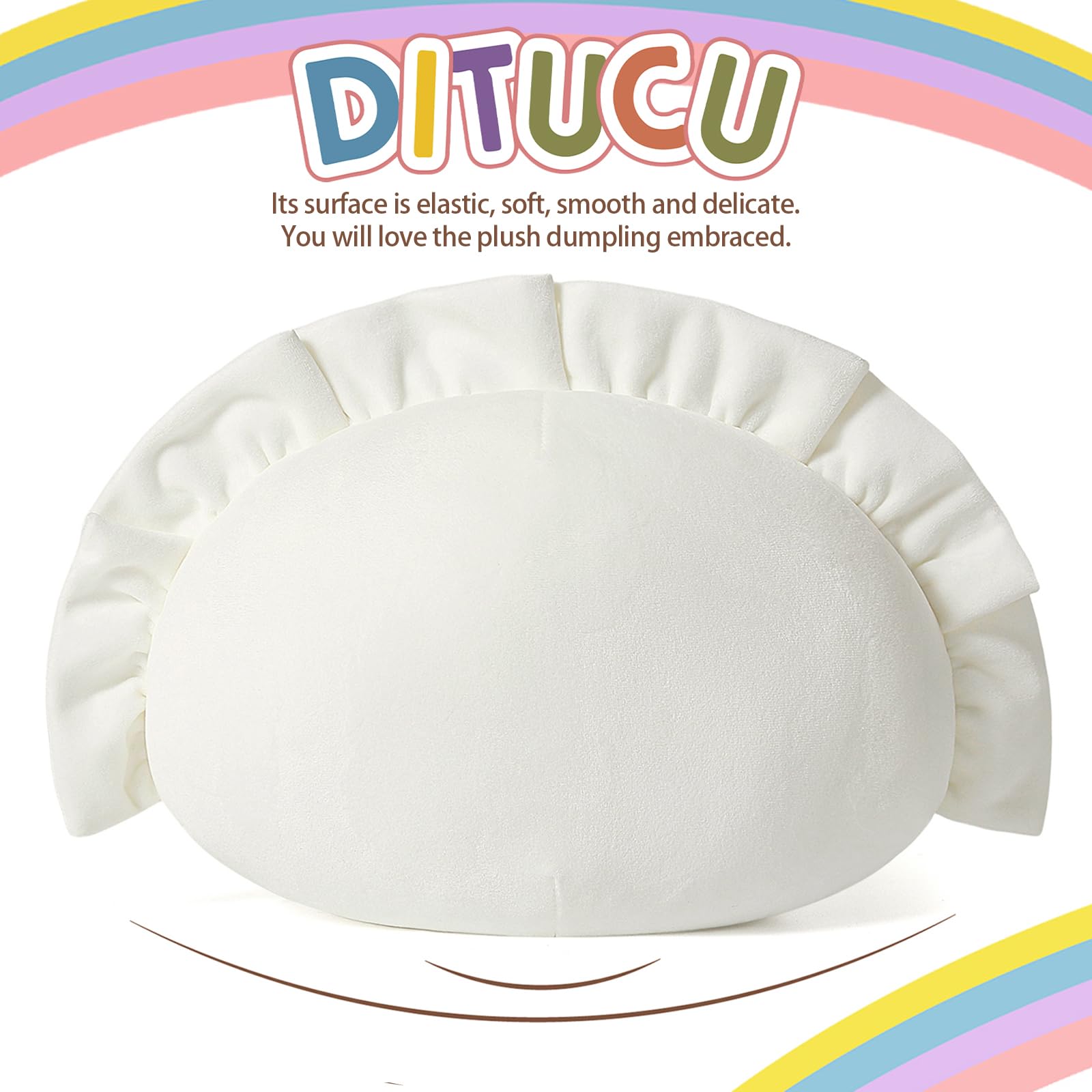 Ditucu Cute Dumpling Plush Pillow Funny Food Soup Dumplings Plushie Kawaii Stuffed Aniamls Toys Hugging Gifts For Kids White 14