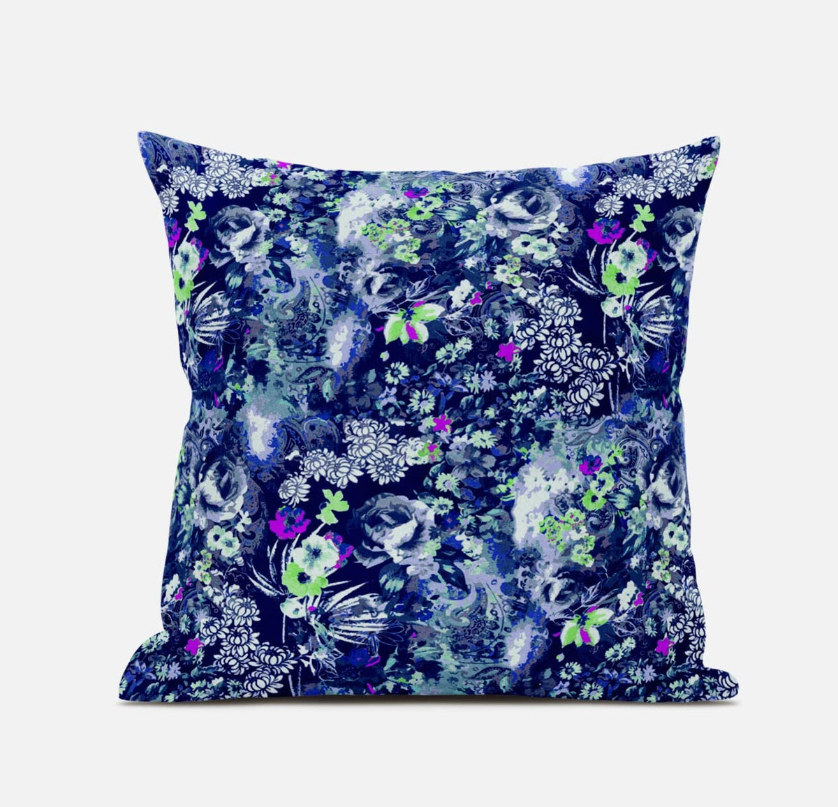 HomeRoots 18' Purple Blue Springtime Zippered Suede Throw Pillow