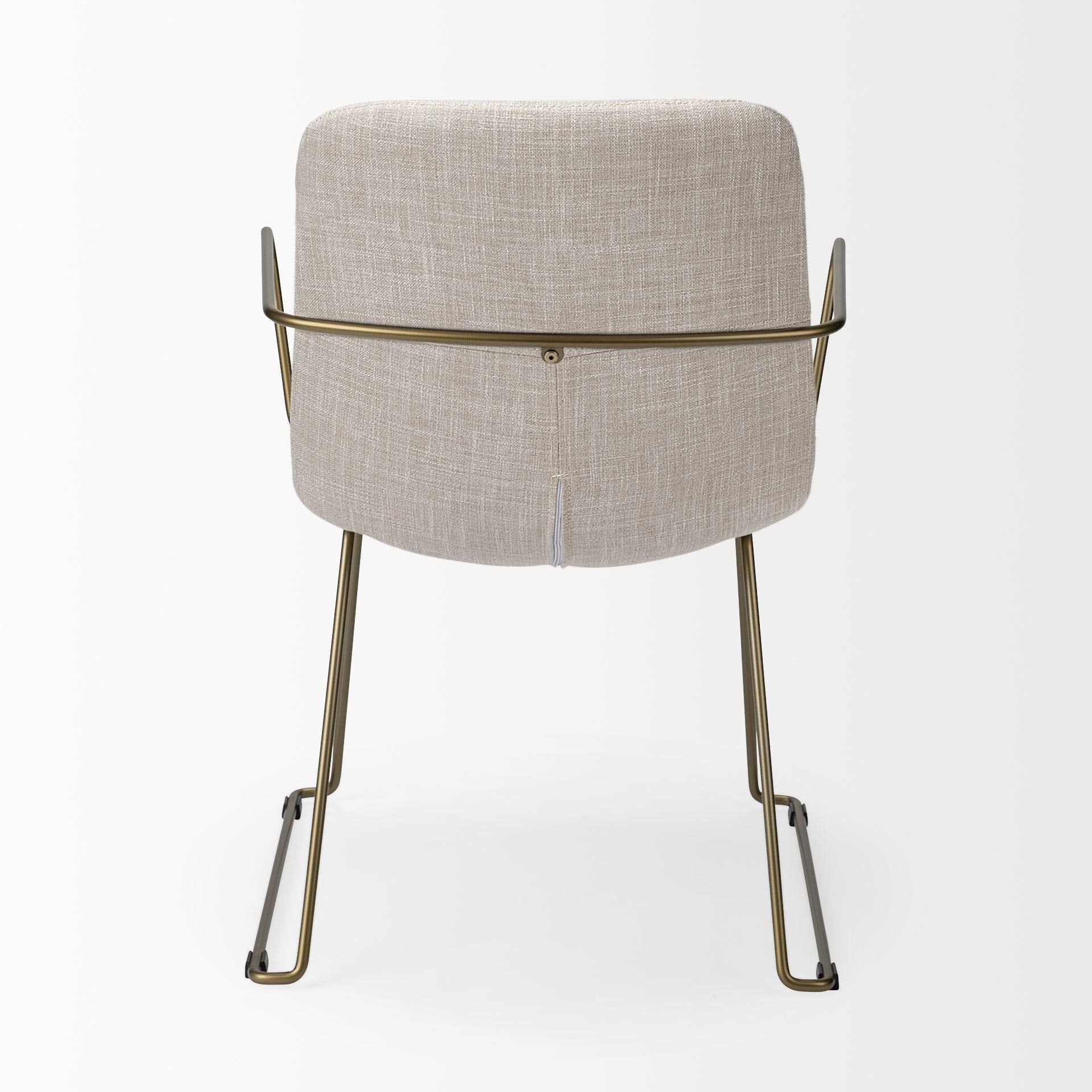 HomeRoots Cream Fabric Wrap with Gold Metal Frame Dining Chair
