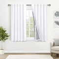 Xwzo White 100% Blackout Curtains 54 Inches Long With Tiebacks- Rod Pocket & Back Tab Full Light Blocking Thermal Insulated Doub
