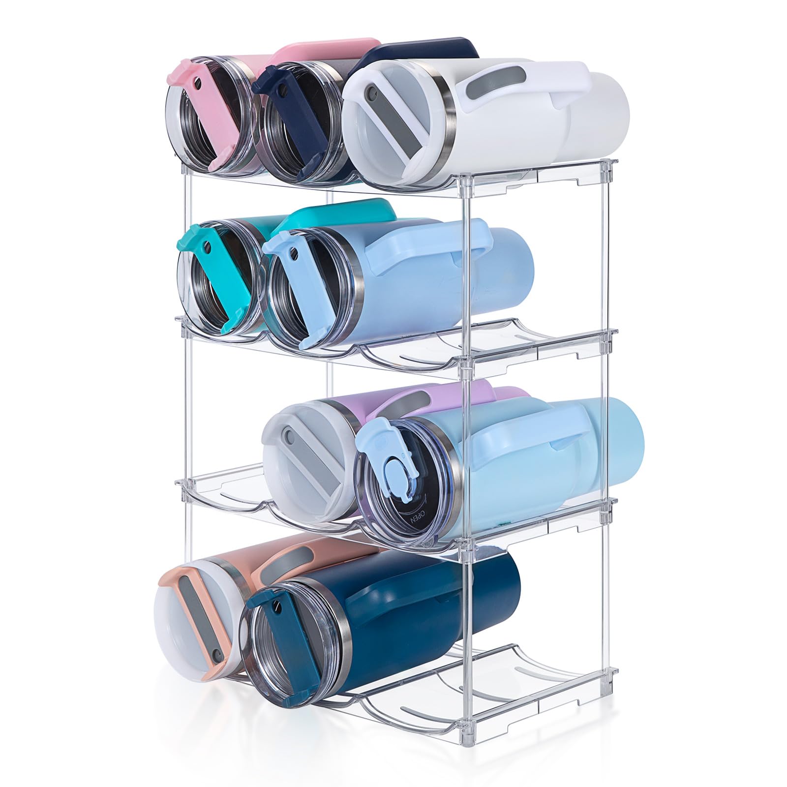 Stackable Water Bottle Organizer For Stanley 40 Oz Tumbler, Water Bottle Holder For Cabinet, Pantry Kitchen Organizers And Stora