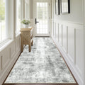 Capslpad Abstract Washable Runner Rug, 2.6x8 Grey Non-Slip Hallway Runner Rug, Modern Low Pile Kitchen Runner Rug, Ultra Soft Pr
