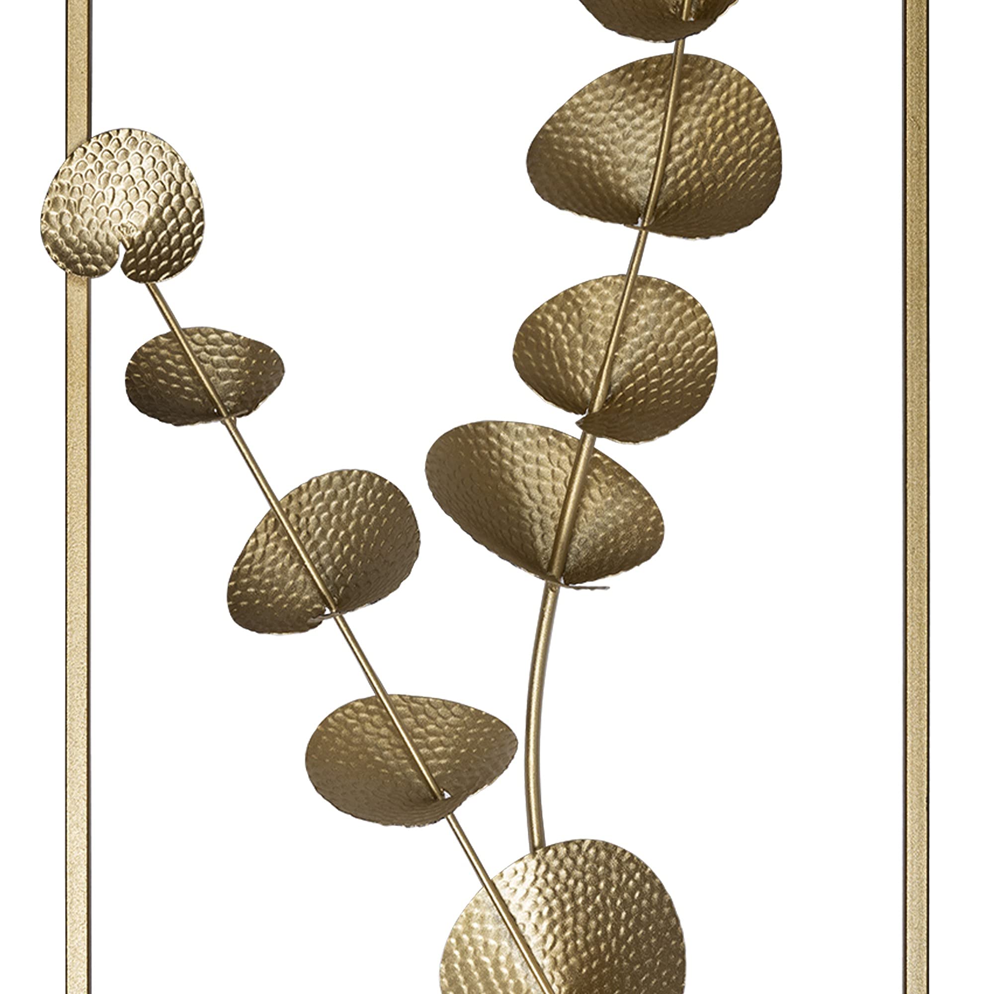 HomeRoots Gold 100% Metal Framed Metal Plant Wall Décor