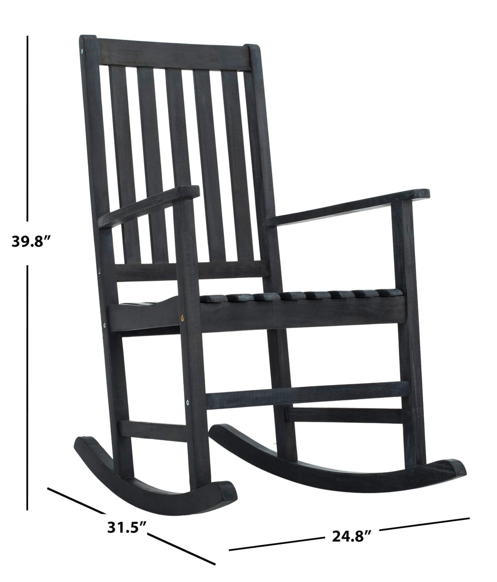 Safavieh Pat6707K Outdoor Collection Barstow Dark Slate Gray Rocking Chair