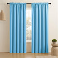 CUCRAF Light Blue Blackout Curtains 84 inch Length 2 Panels Set, Rod Pocket Room Darkening Drapes for Bedroom Living Room, Insul