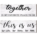 Jetec 2 Pcs This is Us Wall Decor Home Wooden Wall Sign Family Wall Plaques Together Is My Favorite Place To Be Sign Rustic Wood