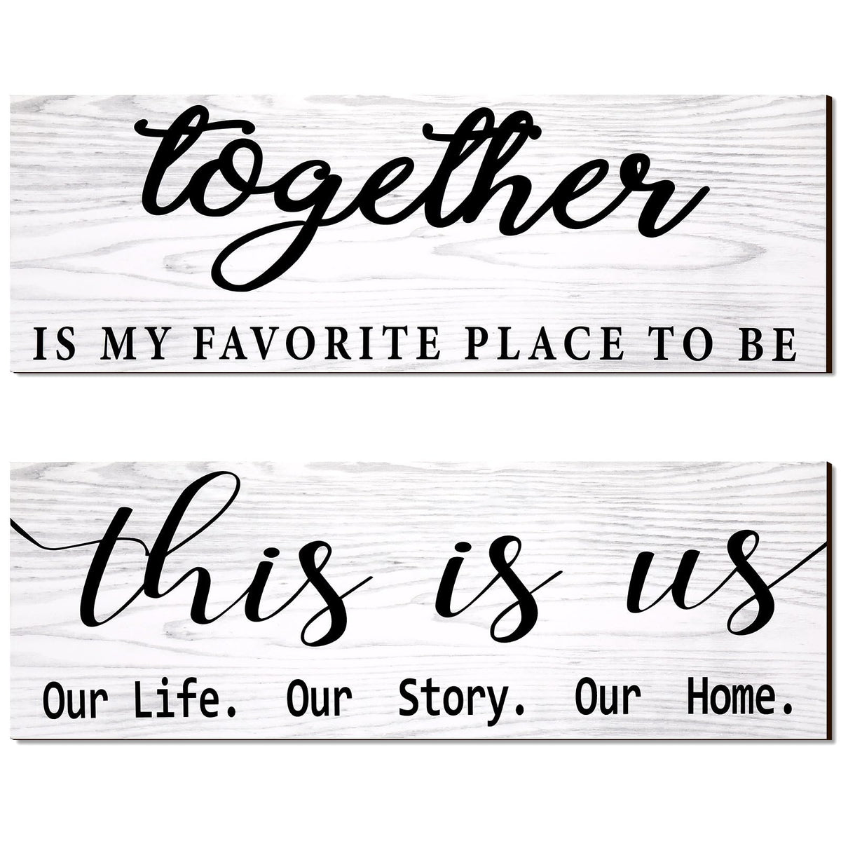 Jetec 2 Pcs This is Us Wall Decor Home Wooden Wall Sign Family Wall Plaques Together Is My Favorite Place To Be Sign Rustic Wood