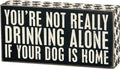 Primitives by Kathy Paw-Print Trimmed Box Sign, 8 x 4, Black and White